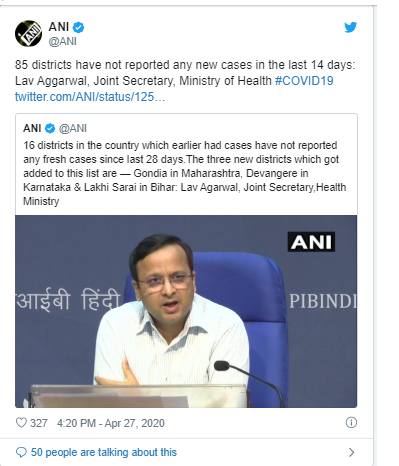 કોરોના કહેર વચ્ચે એક સારા સમાચાર 16 જિલ્લાઓમાં 28 દિવસથી એકપણ કોરોનાનો કેસ નથી 3 ોેોેો્