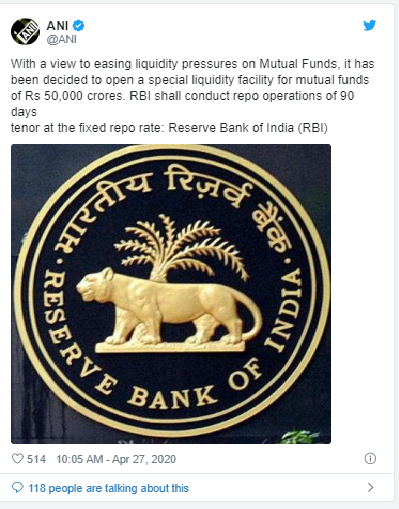 RBIએ લૉકડાઉનમાં આપી આ વિશેષ સુવિધા, મ્યુચ્યુઅલ ફંડ્સ માટે જાહેર કર્યુ ખાસ પેકેજ 2 RBI123