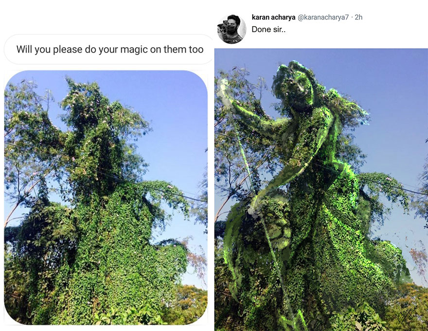 લોકો આ આર્ટિસ્ટને તેમની તસવીરોમાં ફેરફાર કરવા કહે છે અને જુવો એ તસ્વીર સાથે શું કરે છે. (17 Pics) 13 karan acharya 12