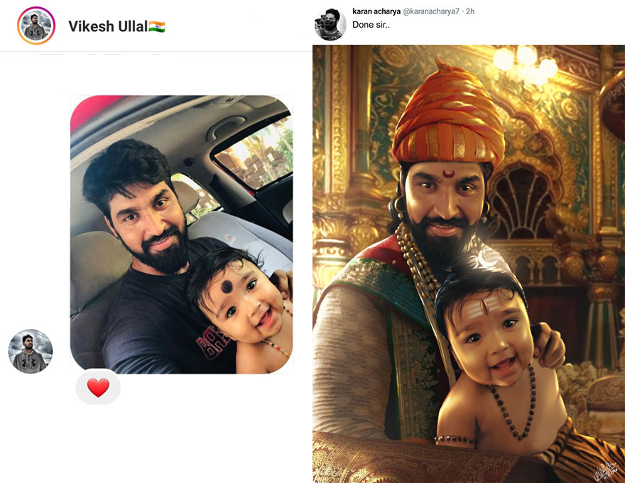 લોકો આ આર્ટિસ્ટને તેમની તસવીરોમાં ફેરફાર કરવા કહે છે અને જુવો એ તસ્વીર સાથે શું કરે છે. (17 Pics) 10 karan acharya 9