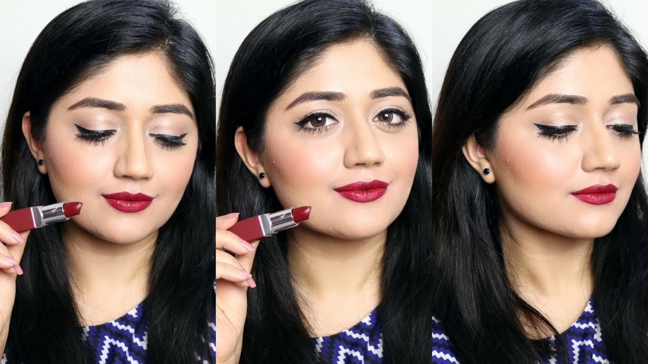 This is the right way to apply a dark lipstick that gives a bold look