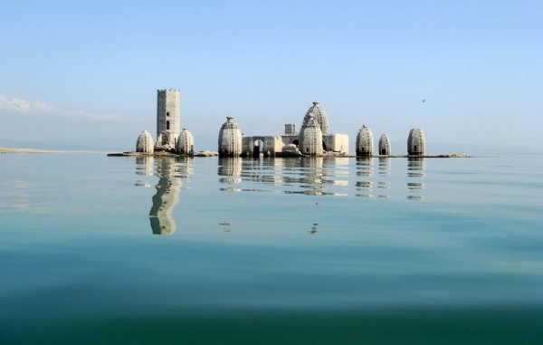 This is a unique temple that stays submerged in water for 8 months