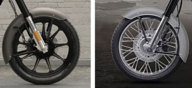 alloy wheel and spoke wheel