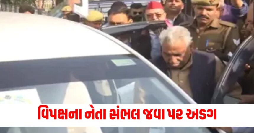 વિપક્ષના નેતા સંભલ જવા પર અડગ, માતા પ્રસાદ પાંડેના ઘરે પોલીસ તૈનાત 1 sambhal 1