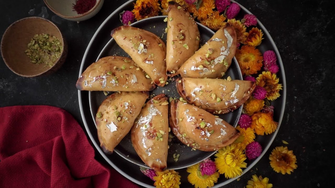 holi special dish try this mawa gujiya recipe with tasty stuffing and all ingredients