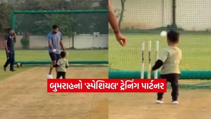 જુનિયર બુમરાહ મેદાનમાં! T20 વર્લ્ડ કપ પહેલા પુત્ર અંગદ સાથે પ્રેક્ટિસ કરતો જોવા મળ્યો જસપ્રીત બુમરાહ 1 1768547373 Dharmishtha 12.jpg.webp