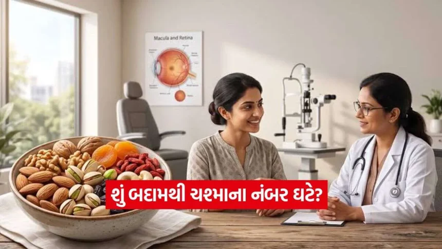 શું રોજ બદામ ખાવાથી ચશ્માના નંબર ઉતરી શકે? આંખો માટે બદામના ફાયદા અને વૈજ્ઞાનિક સત્ય 1 Almonds2.jpg.webp